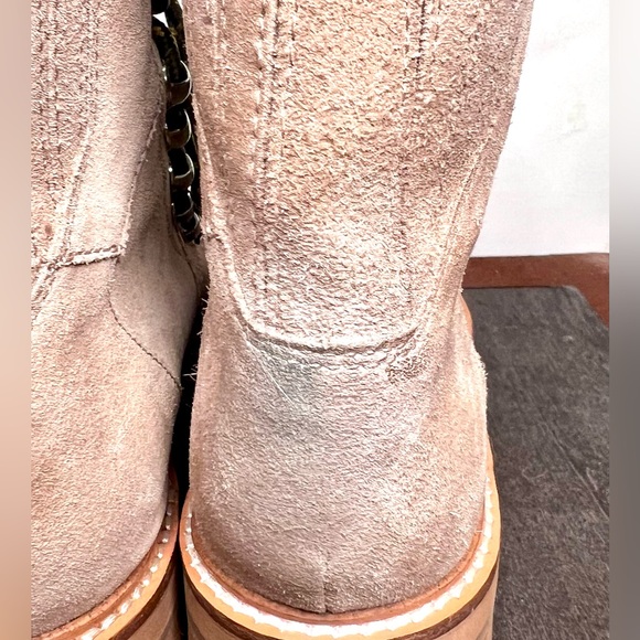 Marc Fisher Shearling Lace-Up Hiker Boots • Suede Lug Sole • Tan • Women’s 7M - Picture 6 of 11